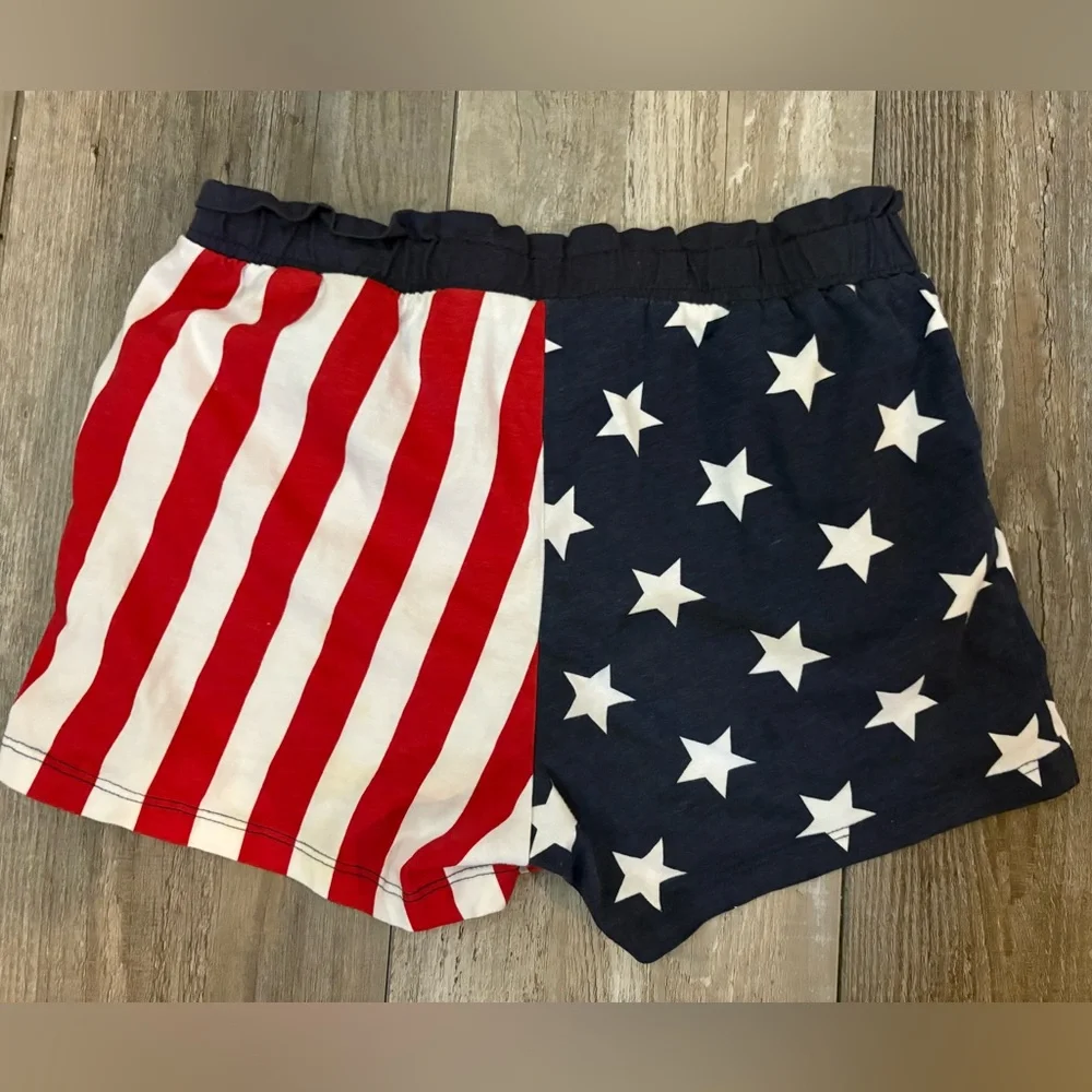 H&M USA Flag Shorts Girls 8-10Y Red White Blue 4th of July Patriotic - Picture 2 of 3